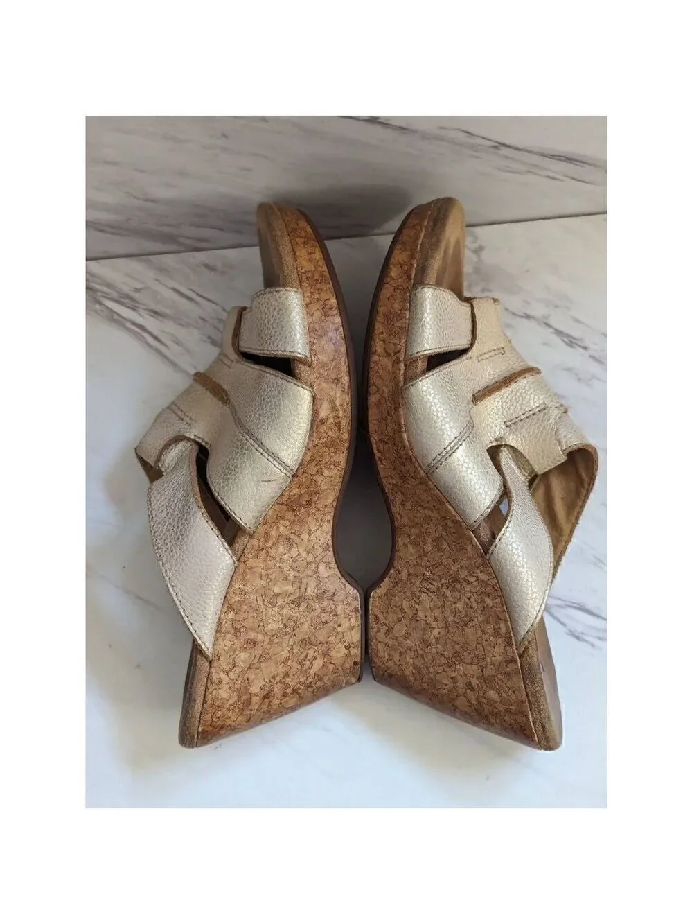 Clark's Women's Cream Slip On Open Toe Leather 3